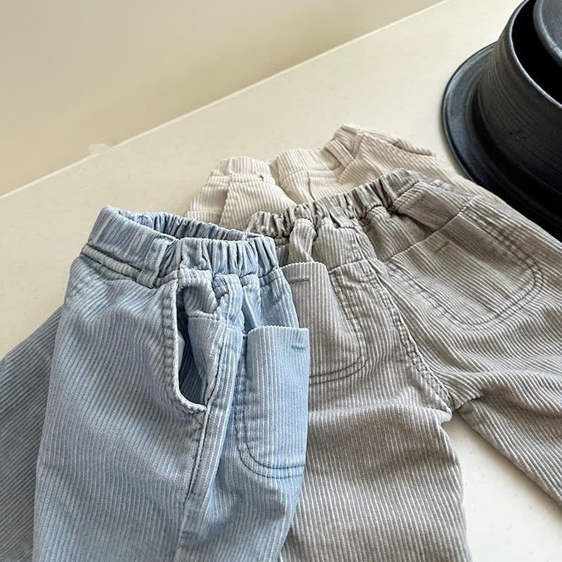 Pantaloni in velluto a coste tinta unita per neonati e bambini - image 1
