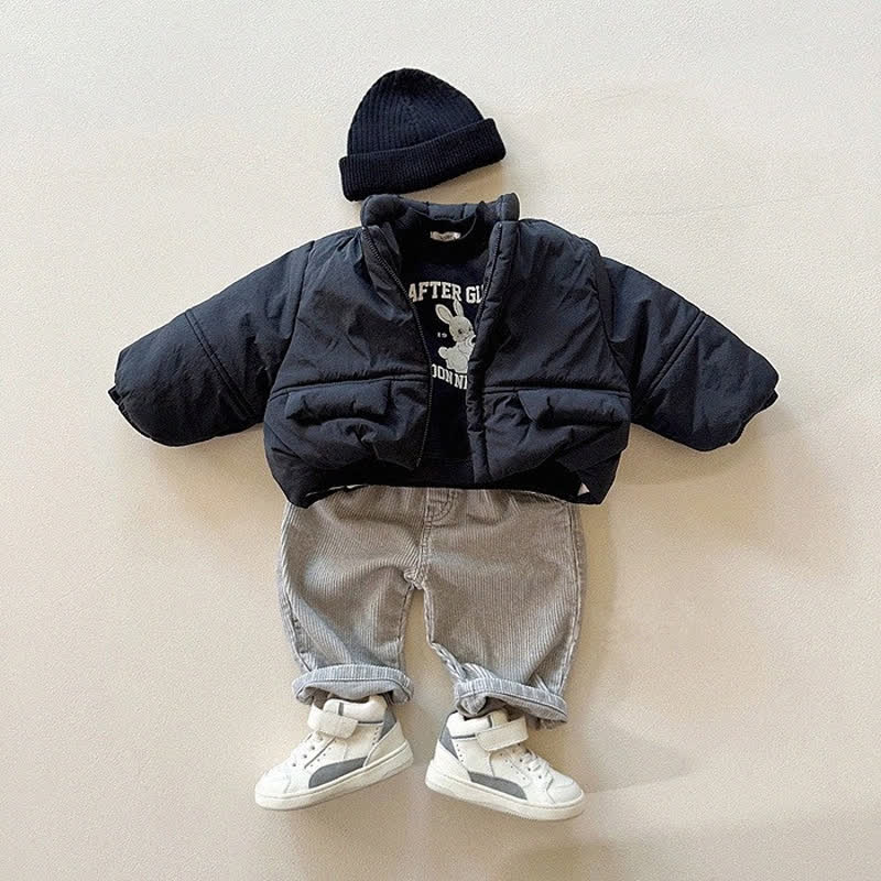 Pantaloni in velluto a coste tinta unita per neonati e bambini - image 5