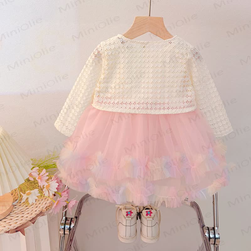Abito in tulle rosa baby con fiocco - image 2