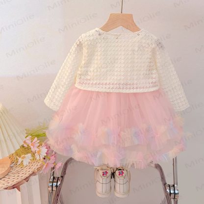 Abito in tulle rosa baby con fiocco - image 2