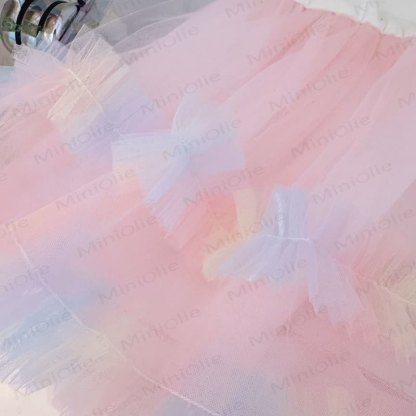 Abito in tulle rosa baby con fiocco - image 6
