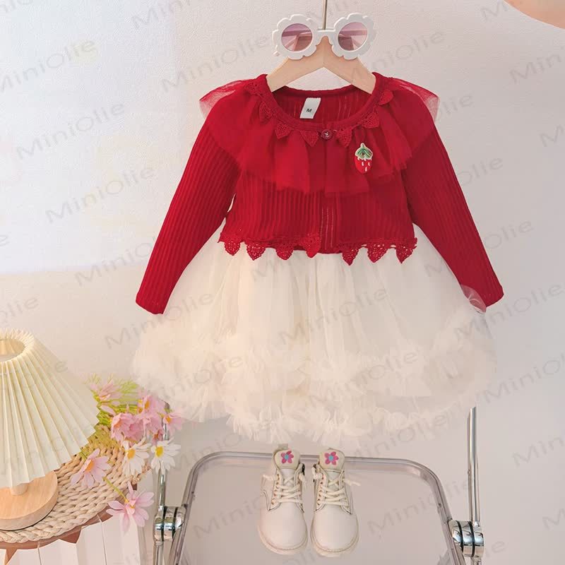 Vestitino in tulle con fragole per bambina - Rosso - 4-5T - image 3