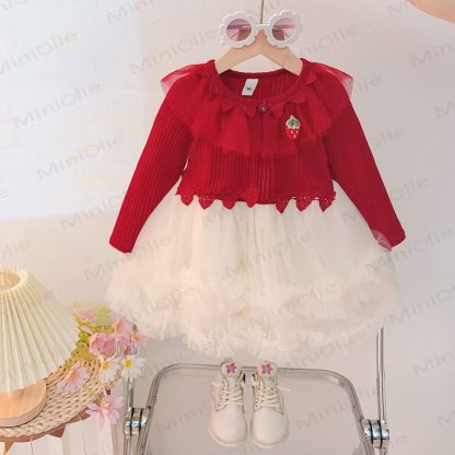 Vestitino in tulle con fragole per bambina - Rosso - 4-5T - image 3