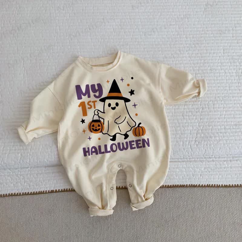 IL MIO PRIMO HALLOWEEN - Pagliaccetto beige a forma di fantasma per neonati - Beige - 2-3T - image 1
