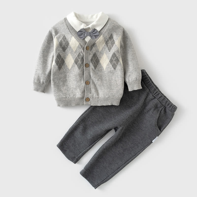 Completo camicia e pantaloni per neonato o cardigan da gentiluomo - image 1
