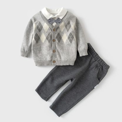 Completo camicia e pantaloni per neonato o cardigan da gentiluomo - image 1