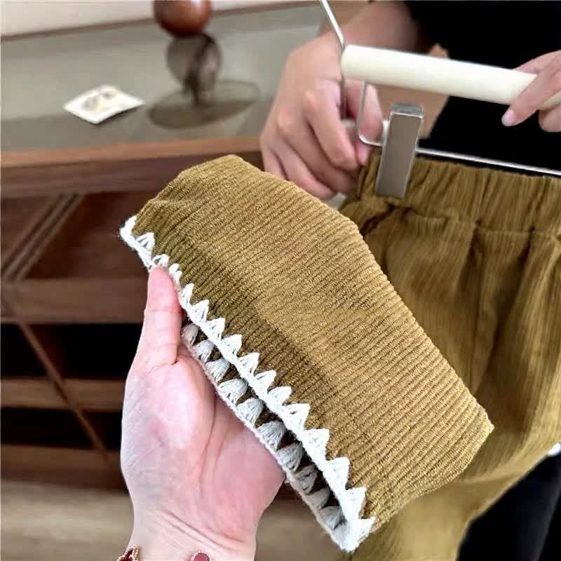Completo da bambina composto da camicetta e pantaloni in velluto a coste marrone, composto da tre pezzi. - image 6