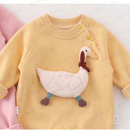 Tutina a maniche lunghe in cotone con applicazioni di animali per neonati - image 7