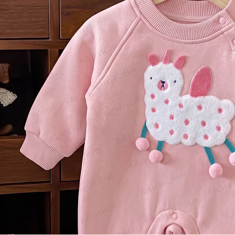 Tutina a maniche lunghe in cotone con applicazioni di animali per neonati - image 8