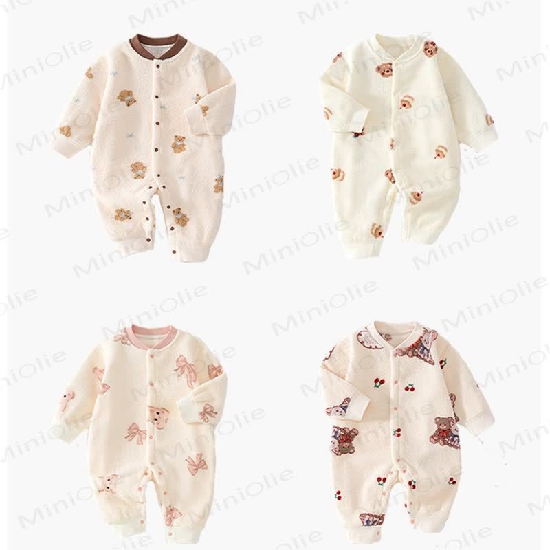 Tutina da neonato in peluche con chiusura a bottoni automatici - image 1
