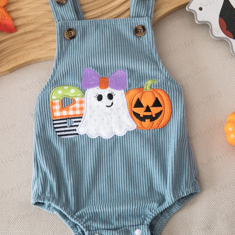 Body con bretelle in velluto a coste per Halloween BOO Baby - image 6