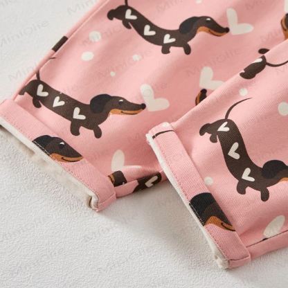 Tutina per neonati e bambini con stampa a cuori di bassotto - image 6