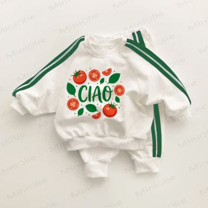 Completo CIAO per neonati e bambini piccoli, a righe verdi, composto da 2 pezzi. - Bianco e Verde - 3-5T - image 1