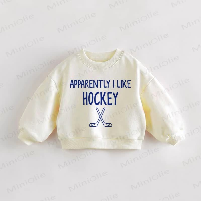A quanto pare mi piace l'hockey. Felpa color crema per neonati e bambini piccoli. - Crema - 3-5T - image 1