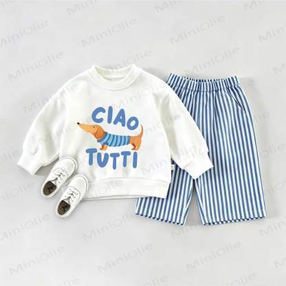 CIAO TUTTI Felpa per neonato Set 2 pezzi - Bianco e Blu - 2-3T - image 1