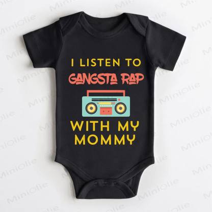 ASCOLTO GANGSTA RAP CON LA MIA MAMMA Body nero per neonati - Nero - 18-24 mesi - image 1