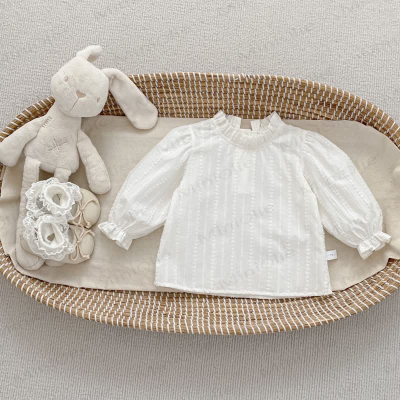 Completo da bambina con salopette e camicetta in denim a forma di cuore. - Bianco - 4-5T - image 3
