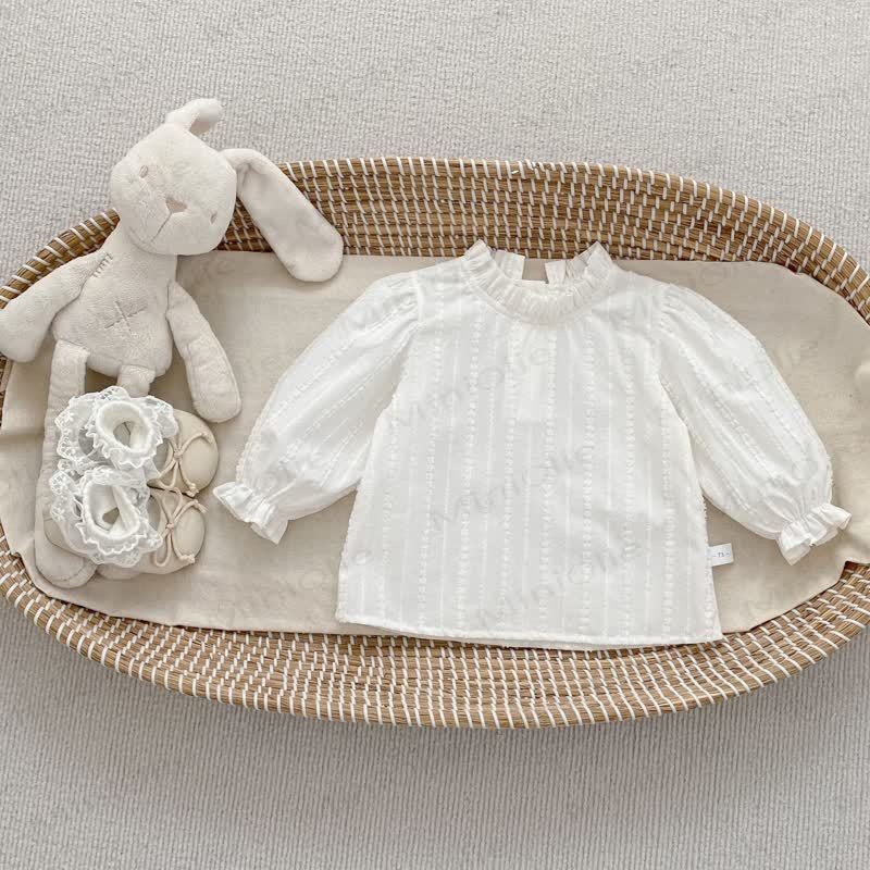 Completo da bambina con salopette e camicetta in denim a forma di cuore. - Bianco - 4-5T - image 3