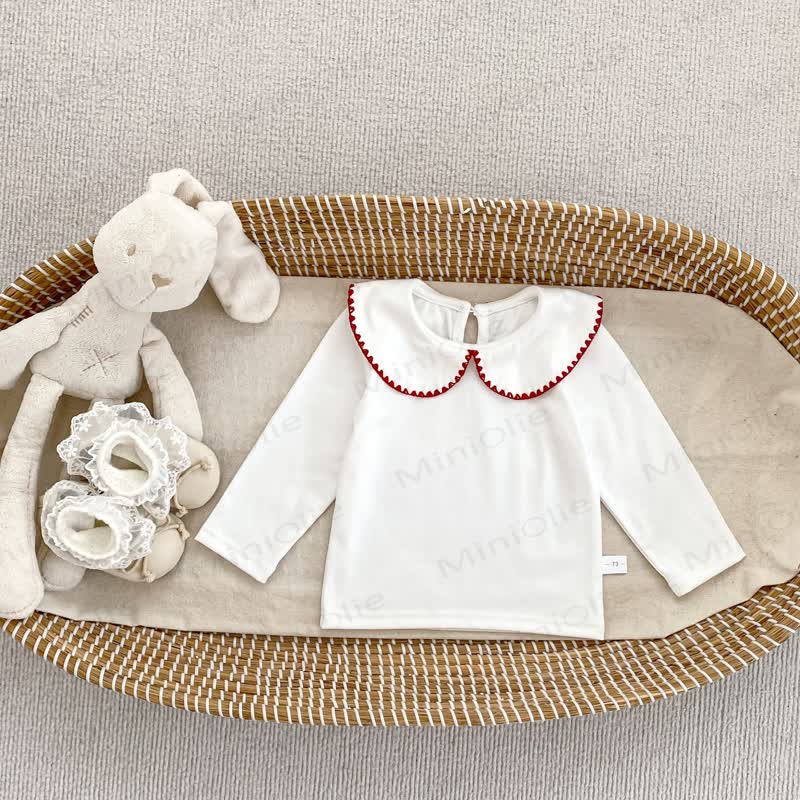 Vestitino a quadretti con fiocco e camicetta bianca per bambina - Top Rosso - 4-5T - image 5