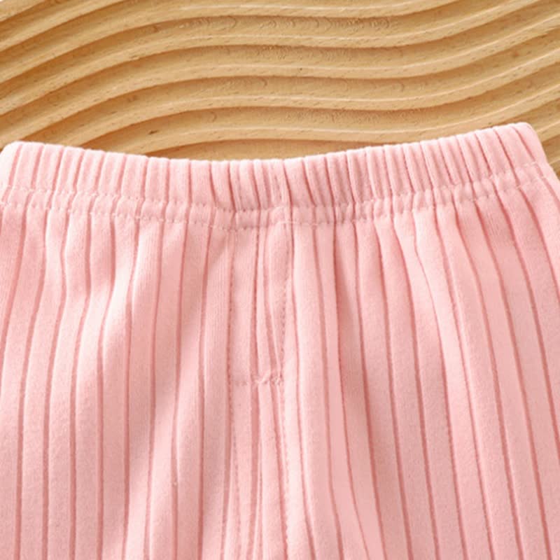 Completo pigiama a due pezzi Henley a coste per bambini - image 10