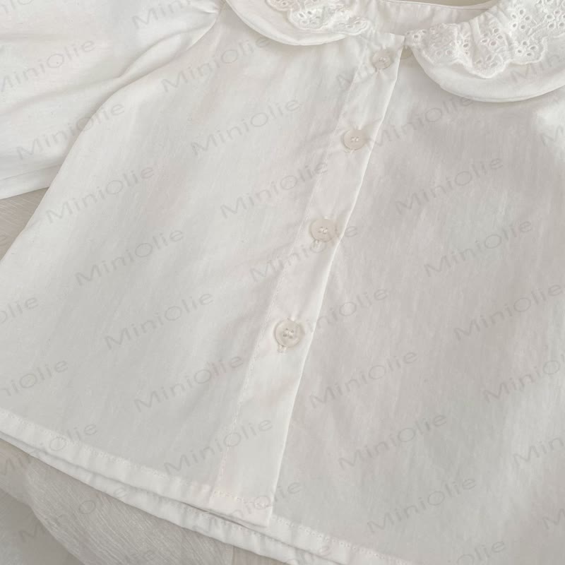 Vestitino a salopette a pois e camicetta di pizzo per bambina - image 12