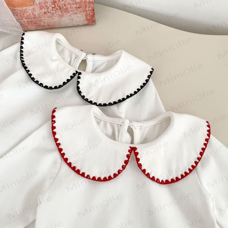 Vestitino a quadretti con fiocco e camicetta bianca per bambina - image 10