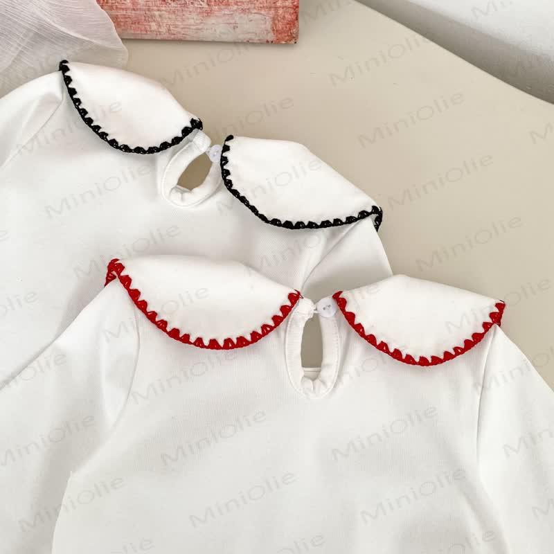 Vestitino a quadretti con fiocco e camicetta bianca per bambina - image 11