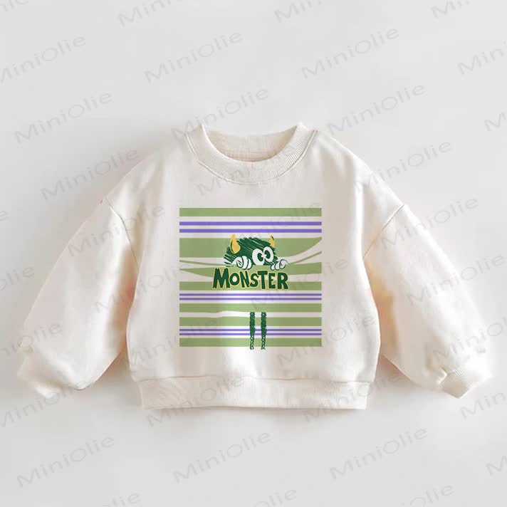Felpa color crema MONSTER per neonati e bambini - Crema - 3-5T - image 1