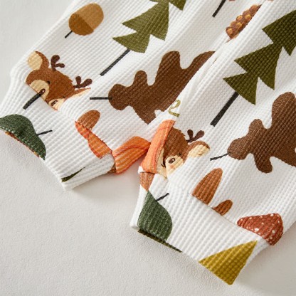 Set di 2 pezzi con stampa di waffle raffigurante una volpe, un cervo, un fungo o una zucca. - image 3