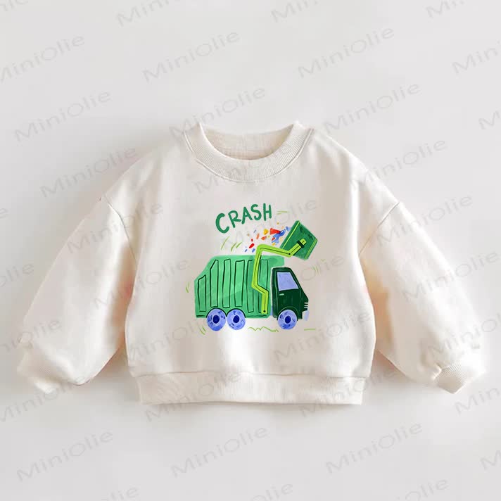 Felpa color crema CRASH per neonati e bambini - Crema - 3-5T - image 1
