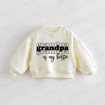 Felpa per neonati e bambini piccoli "IL NONNO È IL MIO MIGLIORE AMICO" - Crema - 3-5T - image 1