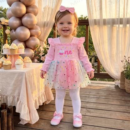 Body da compleanno per bambina in tulle con gonna e fascia per capelli. - image 14