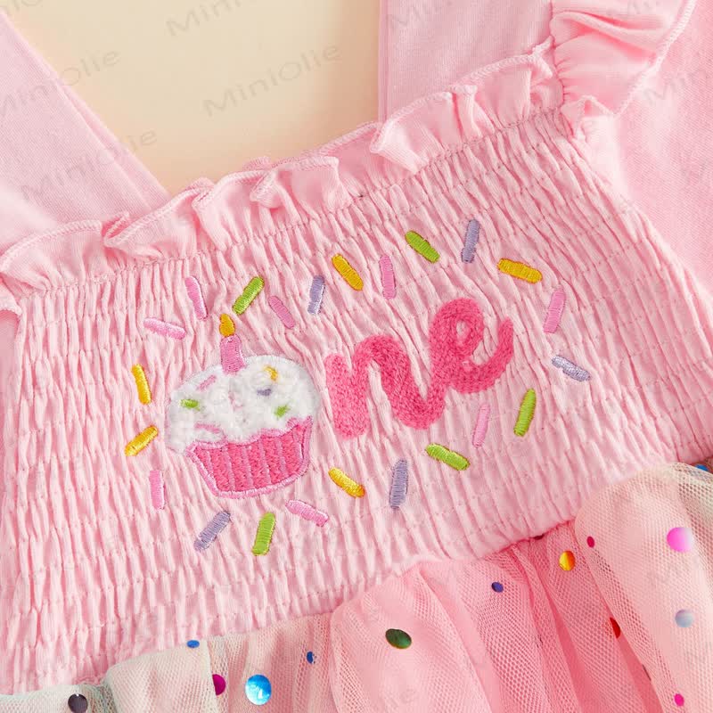 Body da compleanno per bambina in tulle con gonna e fascia per capelli. - image 8