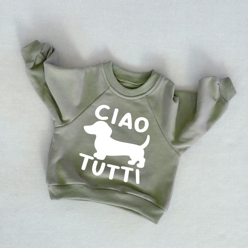 CIAO TUTTI Felpa da bambino cucciolo grigio verde - Grigio Verde - 3-5T - image 1