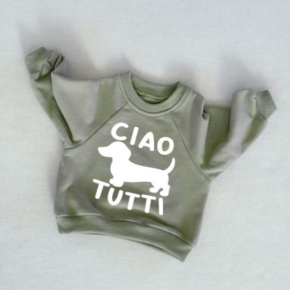 CIAO TUTTI Felpa da bambino cucciolo grigio verde - Grigio Verde - 3-5T - image 1
