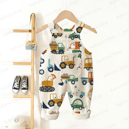 Tuta da neonato/bambino con motivo auto e camion - Beige - 3-5T - image 1