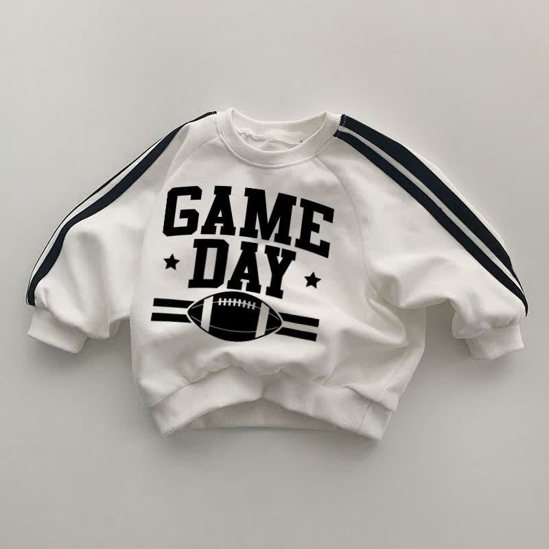 GAME DAY Baby Rugby Felpa a maniche bianche a righe nere - Bianco - 2-3T - image 1