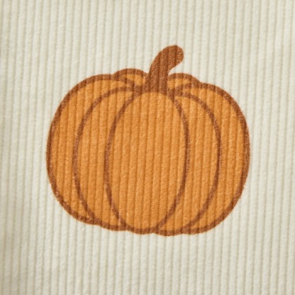 Salopette da neonato/a in velluto a coste beige zucca con tasche - image 4