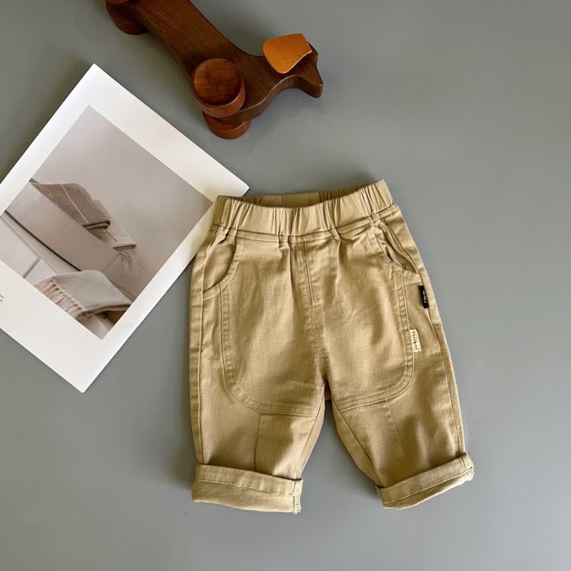 Maglioncino a righe in maglia o pantaloni kaki per neonati e bambini piccoli - Beige - 4-5T - image 3