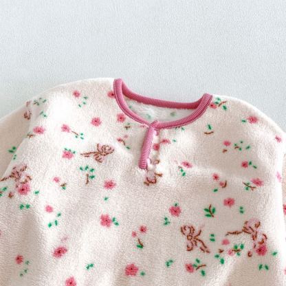 Completo da casa in peluche a 2 pezzi per neonati e bambini piccoli con stampa animalier/floreale. - image 6