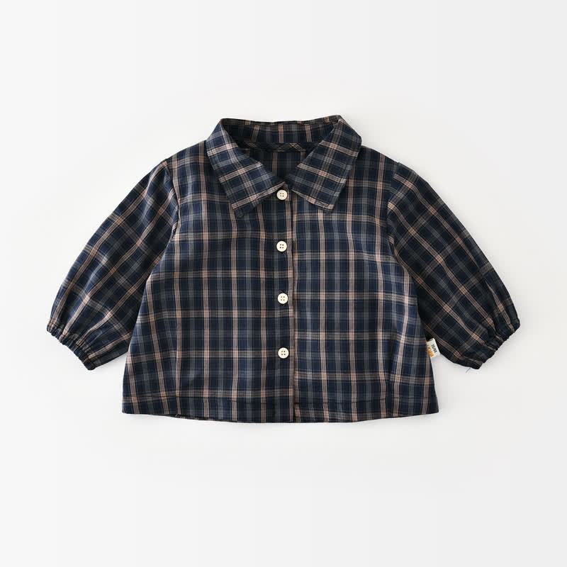 Camicia a quadri blu navy per neonati o salopette con toppa a forma di orsetto - Marina - 4-5T - image 3
