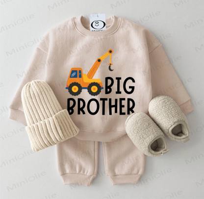 Completo da 2 pezzi con felpa e gru beige per neonato BIG BROTHER - Beige - 2-3T - image 1