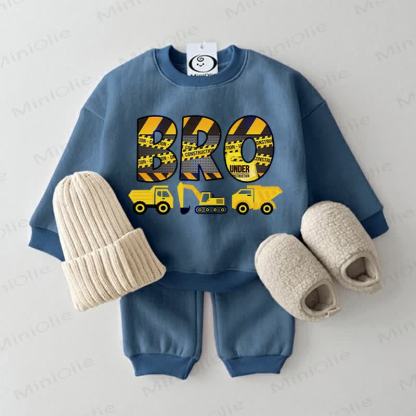 Completo BRO Baby con felpa e pantaloni a tema veicolo, 2 pezzi, blu - Blu - 2-3T - image 1