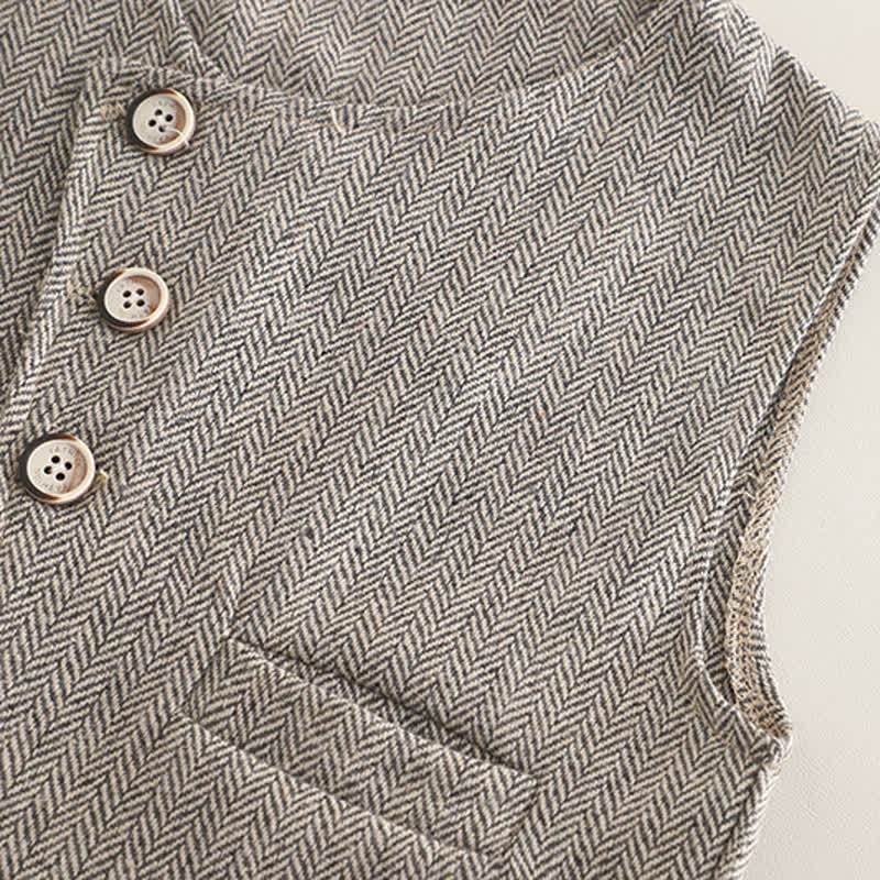 Completo da 3 pezzi per neonato composto da canottiera asimmetrica e camicia a righe. - image 5