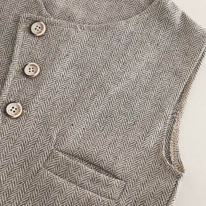 Completo da 3 pezzi per neonato composto da canottiera asimmetrica e camicia a righe. - image 5