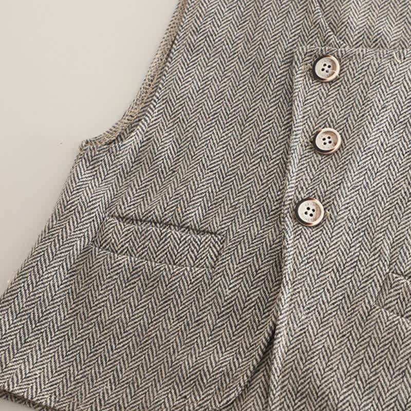Completo da 3 pezzi per neonato composto da canottiera asimmetrica e camicia a righe. - image 6