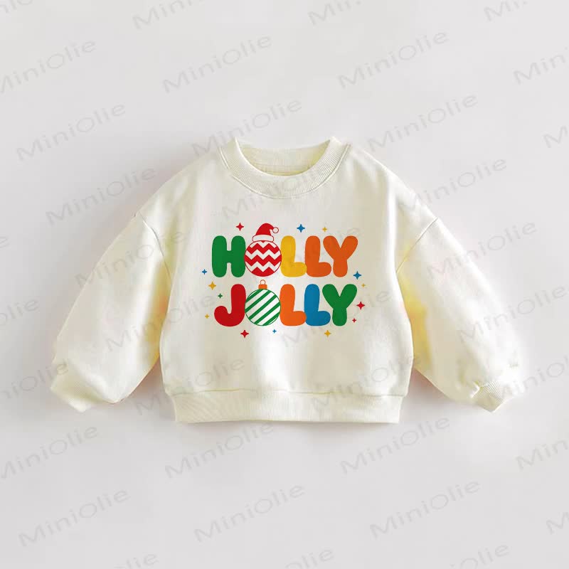 Felpa color crema per neonati e bambini piccoli HOLY JOLLY - Crema - 3-5T - image 1