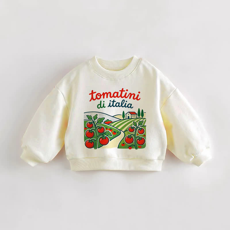 TOMATINI DI ITALIA Felpa color crema con stampa pomodoro per neonati - Crema - 3-5T - image 1