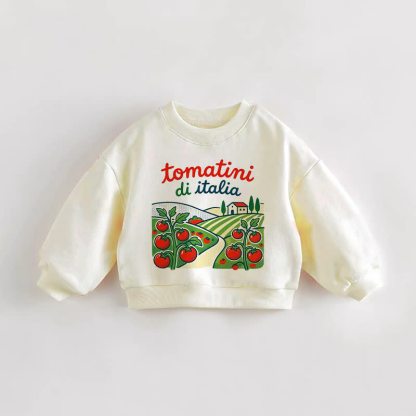 TOMATINI DI ITALIA Felpa color crema con stampa pomodoro per neonati - Crema - 3-5T - image 1