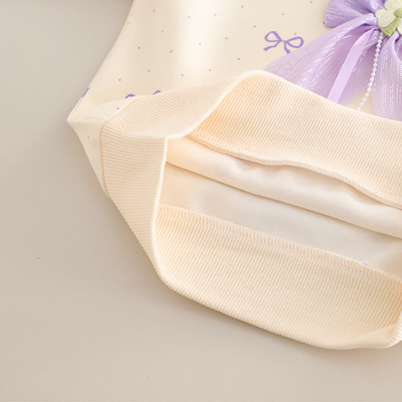 Completo da bambina composto da top in tulle con fiocco e jeans. - image 8